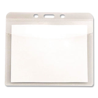 PVC-Free Badge Holders, Horizontal, Clear 4.5" x 4" Holder, 4.13" x 3.25" Insert, 50/Pack