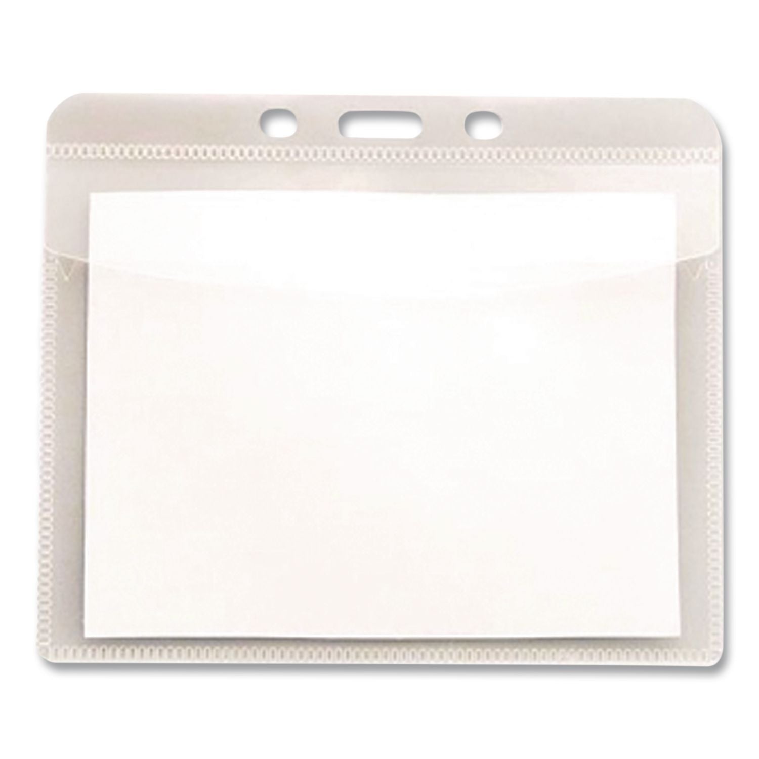 PVC-Free Badge Holders, Horizontal, Clear 4.5" x 4" Holder, 4.13" x 3.25" Insert, 50/Pack