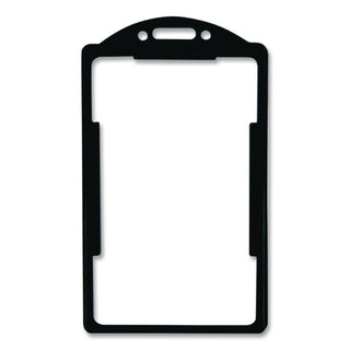 ID Card Holders, Vertical, Black 2.38" x 3.68" Holder, 2.13" x 3.38" Insert, 25/Pack