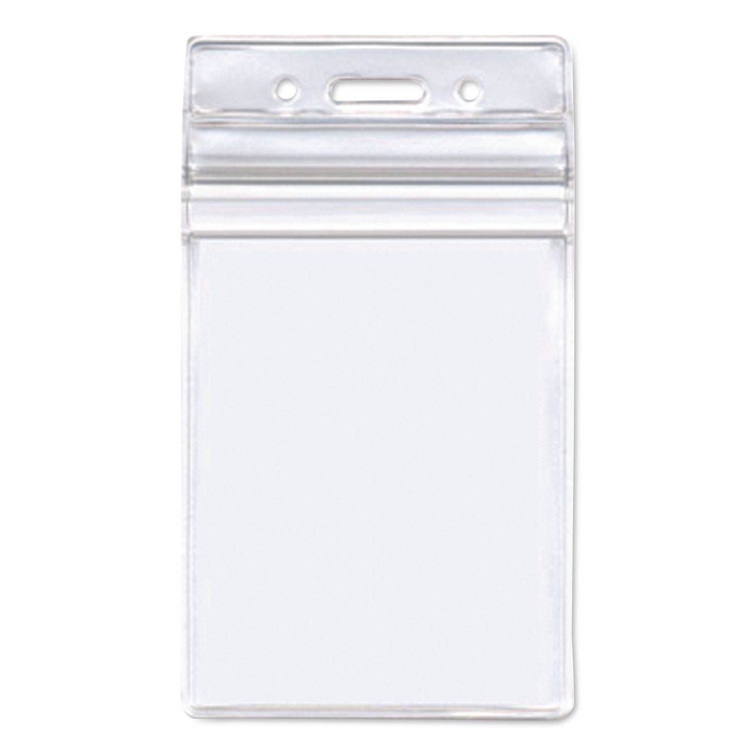 Resealable Badge Holders Combo Pack, 36" Lanyard, Vertical, Transparent Frost 3.68" x 5" Holder, 2.38" x 3.75" Insert, 20/PK