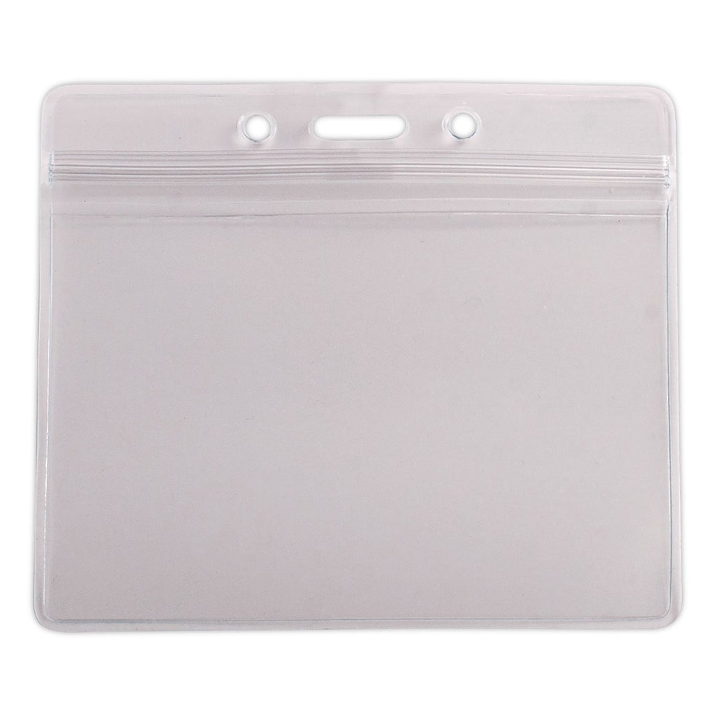 Resealable Badge Holders Combo Pack with 36" Lanyard, Horizontal, Frost 4.13" x 3.75" Holder, 3.88" x 2.63" Insert, 20/Pack