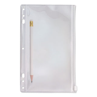 Zip-All Ring Binder Pocket, 6 x 9.5, Clear