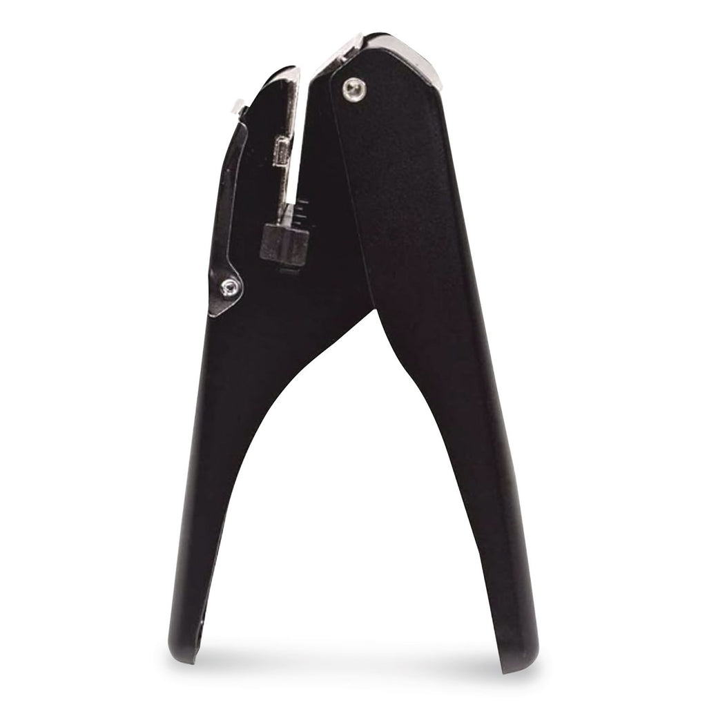 Handheld Badge/Slot Punch, 9/16" x 1/8" Horizontal Slot, Black/Chrome