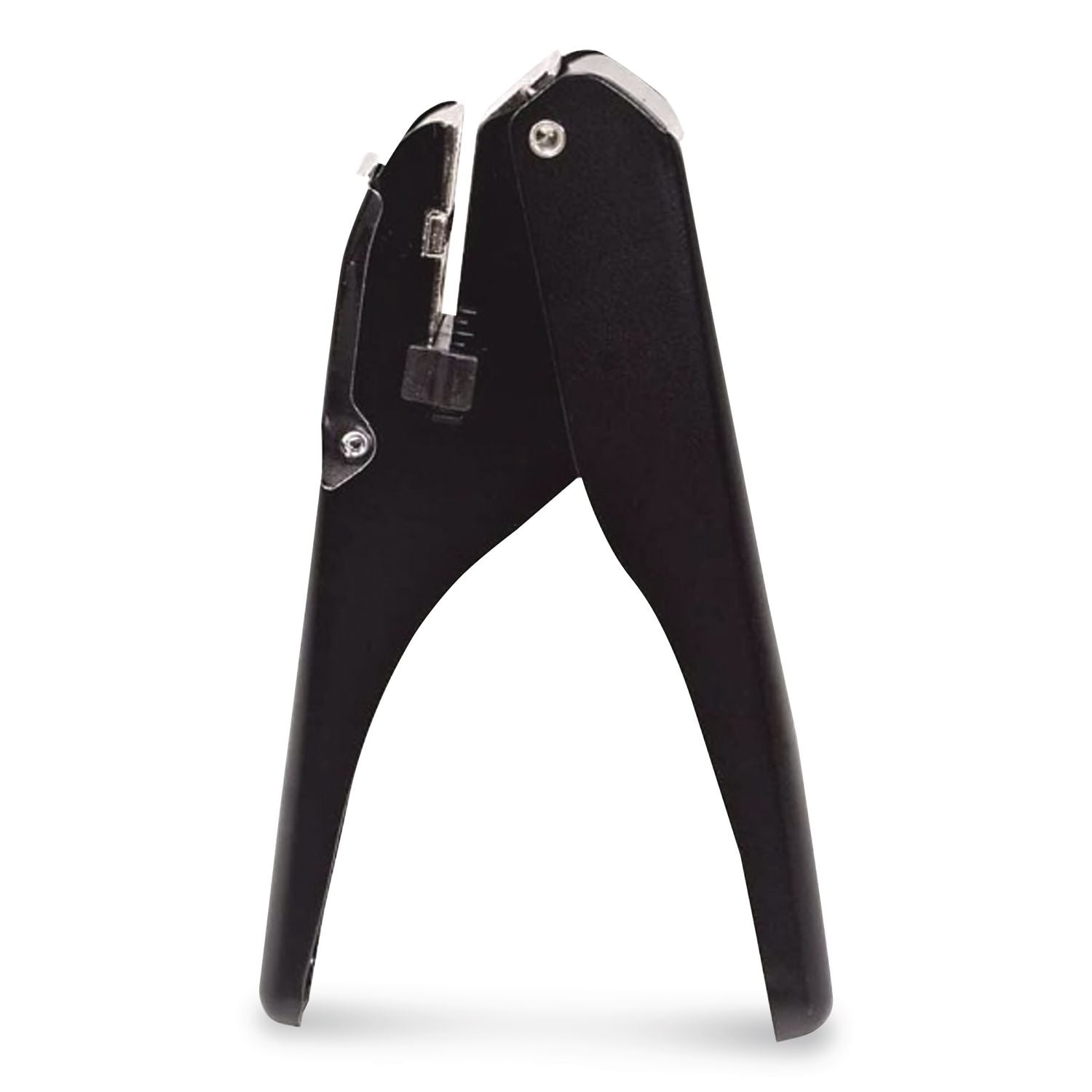 Handheld Badge/Slot Punch, 9/16" x 1/8" Horizontal Slot, Black/Chrome