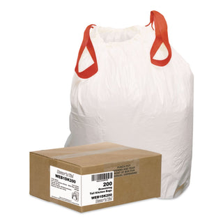 Heavy-Duty Trash Bags, 13 gal, 0.9 mil, 24.5" x 27.38", White, 50 Bags/Roll, 4 Rolls/Box
