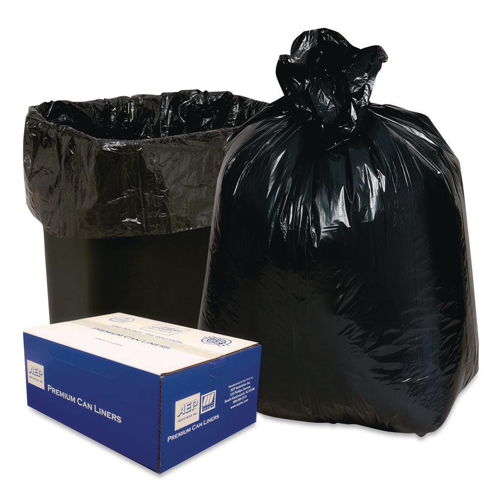 Linear Low-Density Can Liners, 30 gal, 0.71 mil, 30" x 36", Black, 25 Bags/Roll, 10 Rolls/Carton