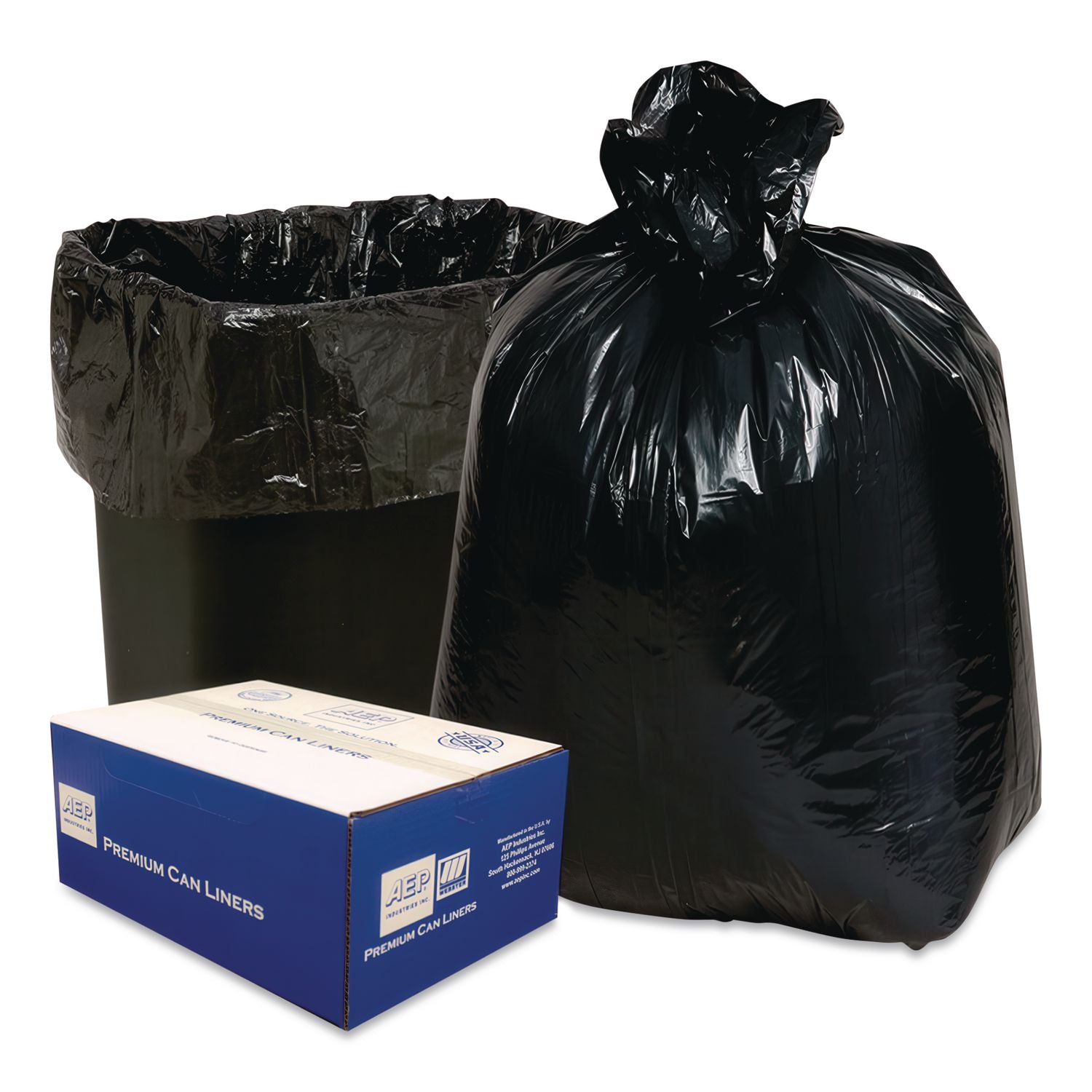 Linear Low-Density Can Liners, 30 gal, 0.71 mil, 30" x 36", Black, 25 Bags/Roll, 10 Rolls/Carton