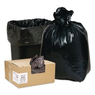 Linear Low-Density Can Liners, 55 to 60 gal, 0.9 mil, 38" x 58", Black, 10 Bags/Roll, 10 Rolls/Carton
