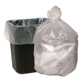 Waste Can Liners, 60 gal, 12 mic, 38" x 58", Natural, 20 Bags/Roll, 10 Rolls/Carton