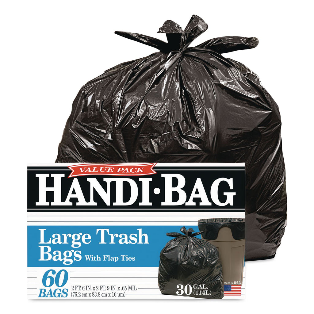 Super Value Pack, 30 gal, 0.65 mil, 30" x 33", Black, 60/Box