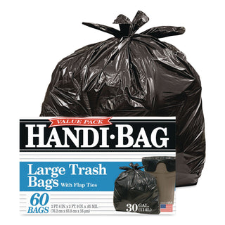 Super Value Pack, 30 gal, 0.65 mil, 30" x 33", Black, 60/Box