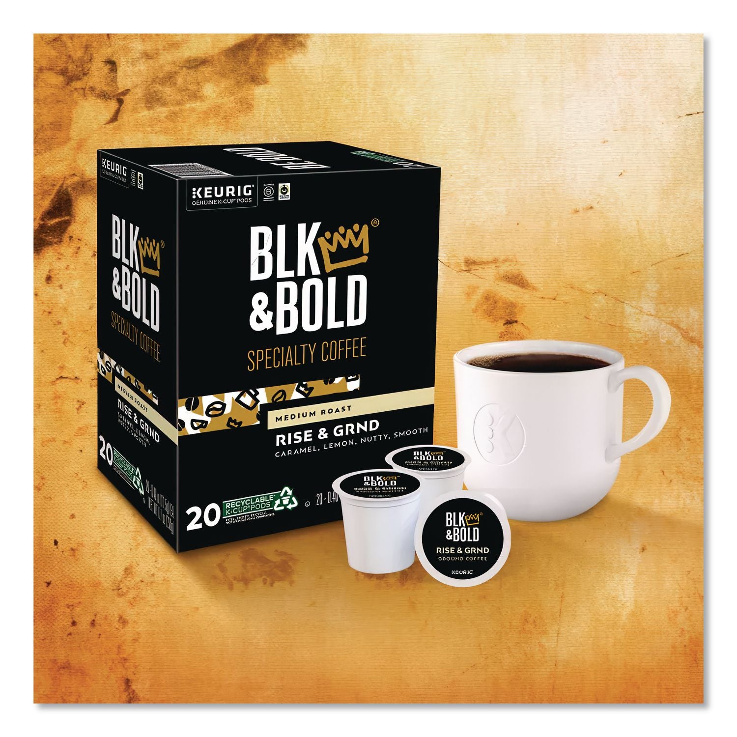 Rise and GRND K-Cups, 0.41 oz K-Cup, 20/Box