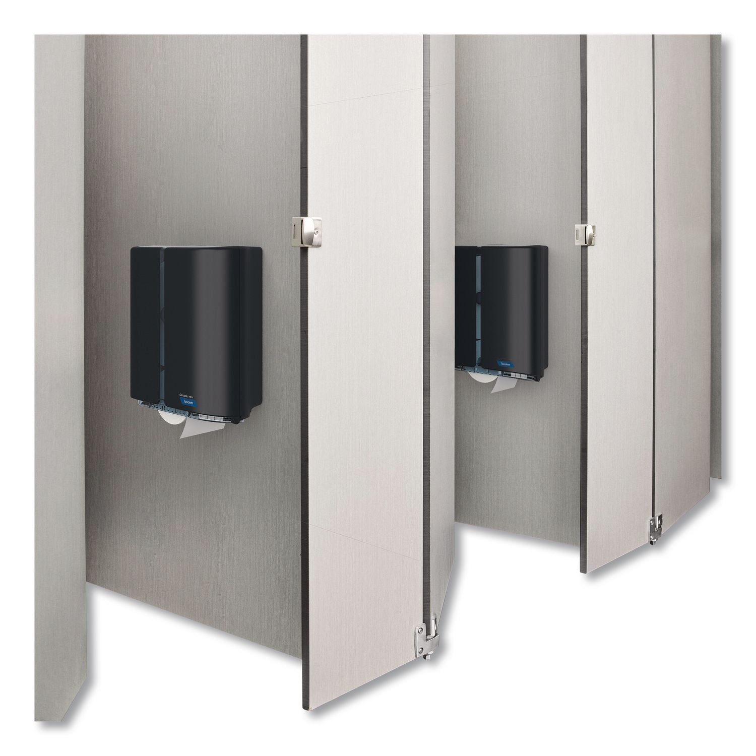 Cascades PRO Tandem Jumbo Toilet Paper Dispenser, Single Roll (C382) - Touchless, Roll Dispenser - 1 x Roll - 13.8" Height x 10.8" Width x 5.6" Depth - Dark Gray - Hygienic, Jam Resistant - 1 Each