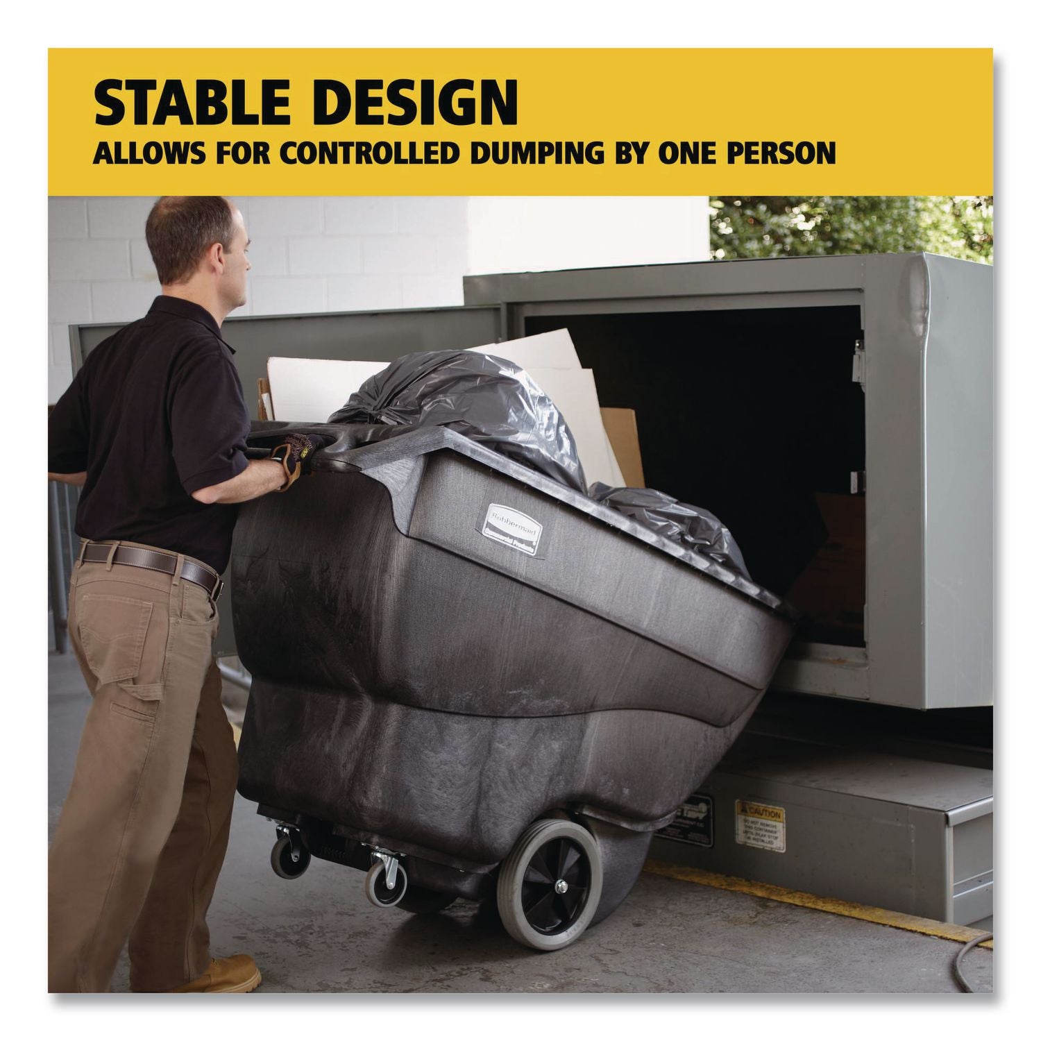 Structural Foam Tilt Truck, 151 gal, 600 lb Capacity, Plastic, Black
