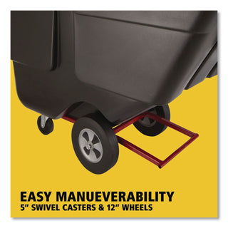 Rotomolded Tilt Truck, 202 gal, 450 lb Capacity, Plastic, Black