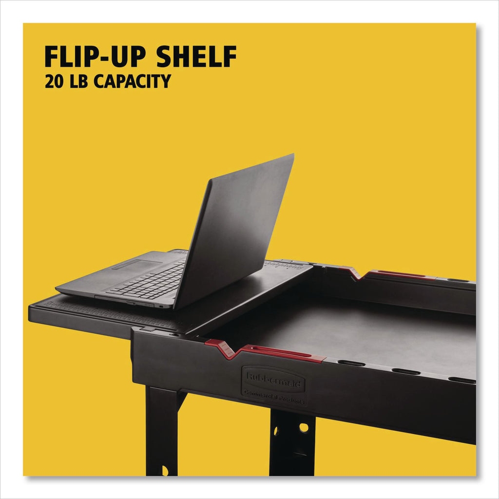 Heavy Duty Adaptable Utility Cart, Plastic, 2 Shelves, 500 lb Capacity, 25.2" x 51.5" x 36", Black