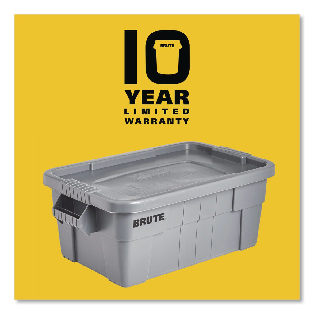 BRUTE Tote with Lid, 14 gal, 27.5" x 16.75" x 10.75", Gray