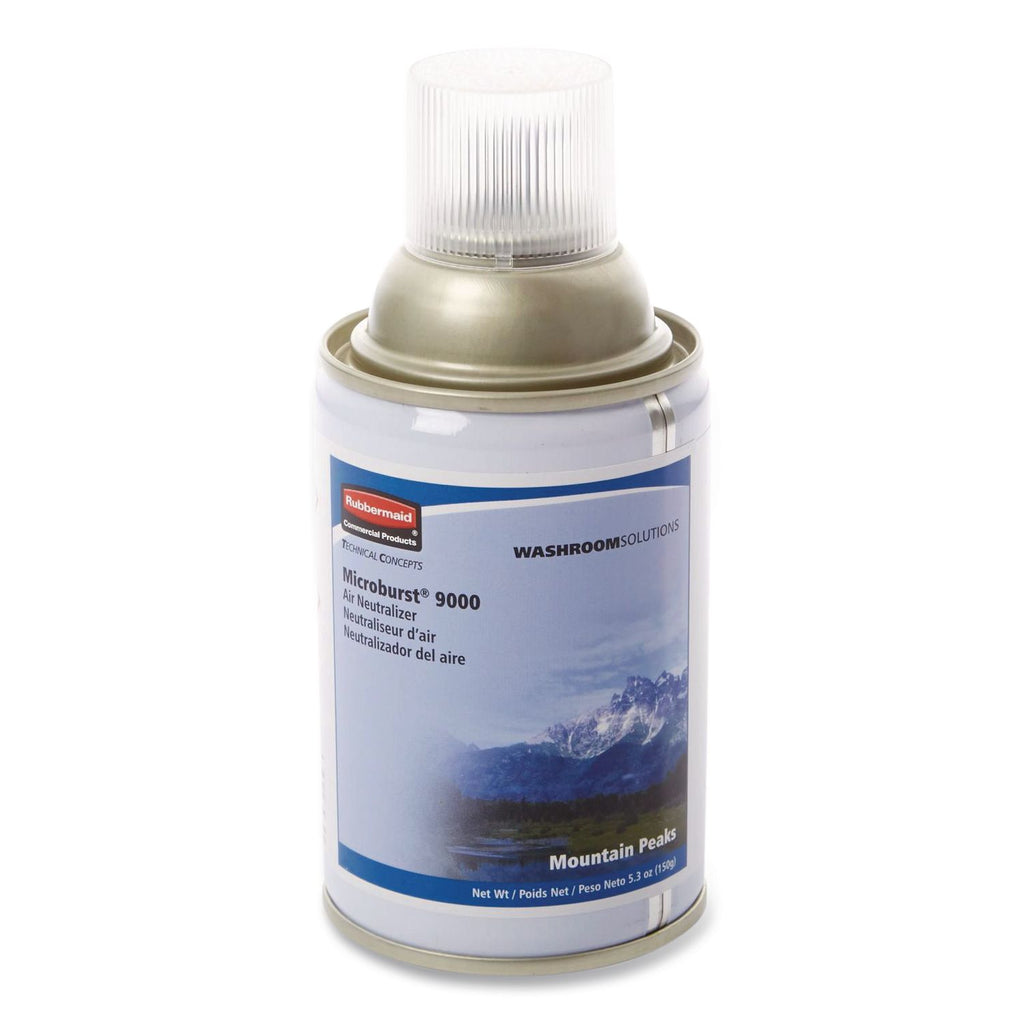 TC Microburst 9000 Air Freshener Refill, Mountain Peaks, 5.3 oz Aerosol Spray, 4/Carton