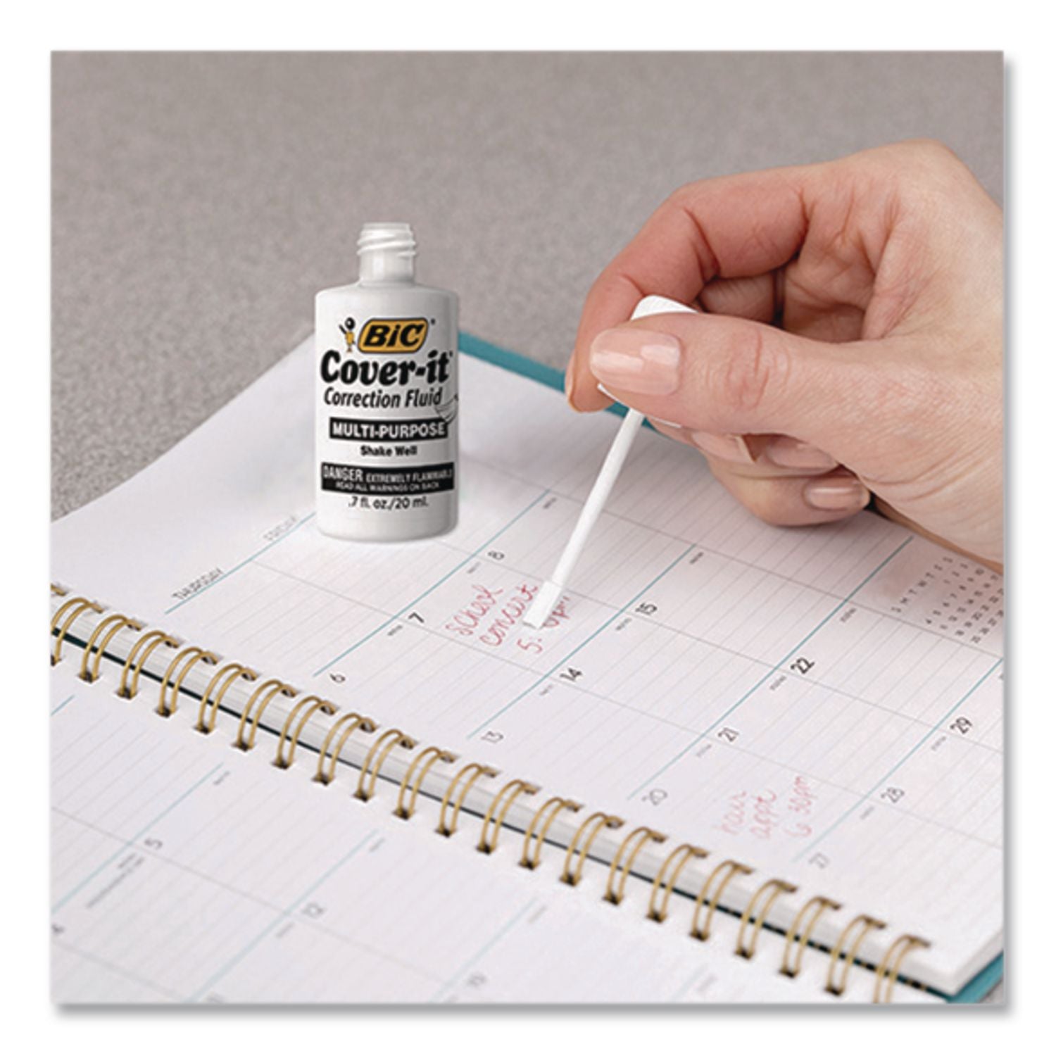 Cover-It Correction Fluid, 20 ml Bottle, White, Dozen
