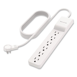 Home/Office Surge Protector, 6 AC Outlets, 4 ft Cord, 720 J, White