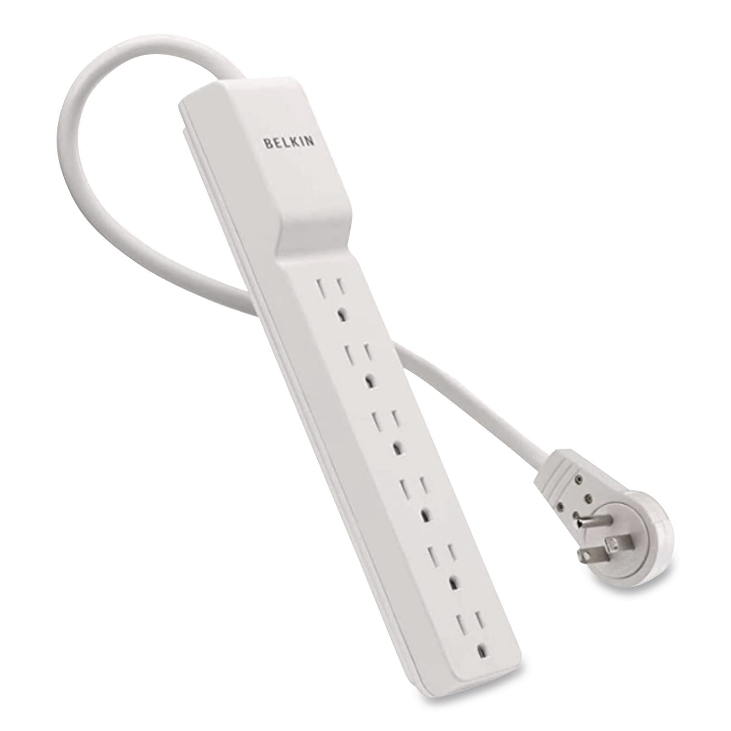Home/Office Surge Protector, 6 AC Outlets, 4 ft Cord, 720 J, White