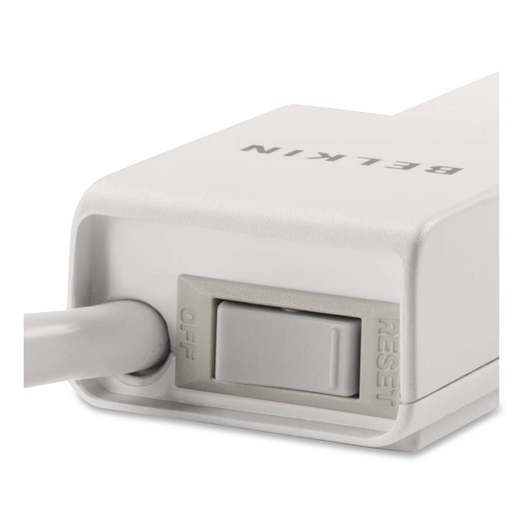 Home/Office Surge Protector, 6 AC Outlets, 4 ft Cord, 720 J, White