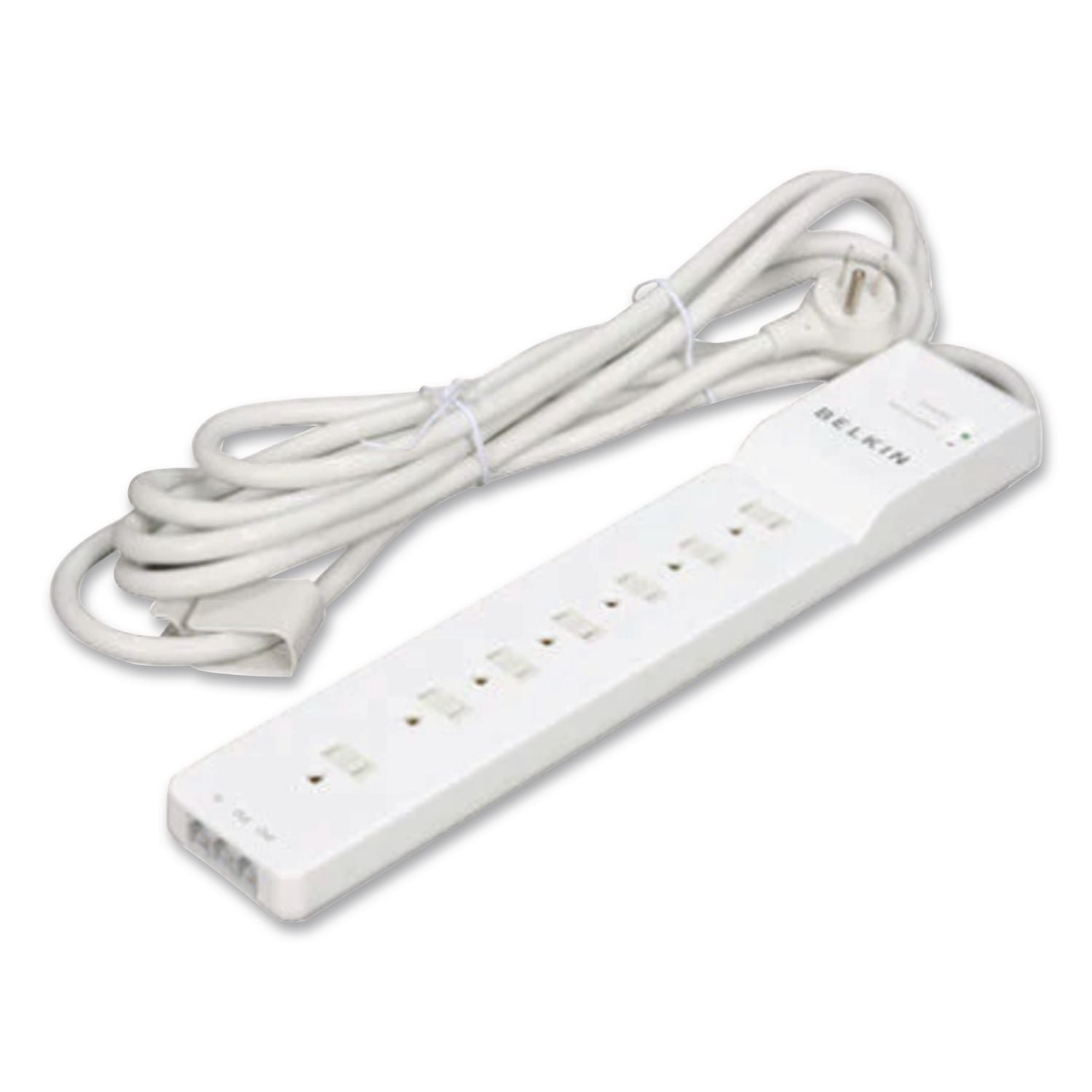 Home/Office Surge Protector, 7 AC Outlets, 12 ft Cord, 2,160 J, White