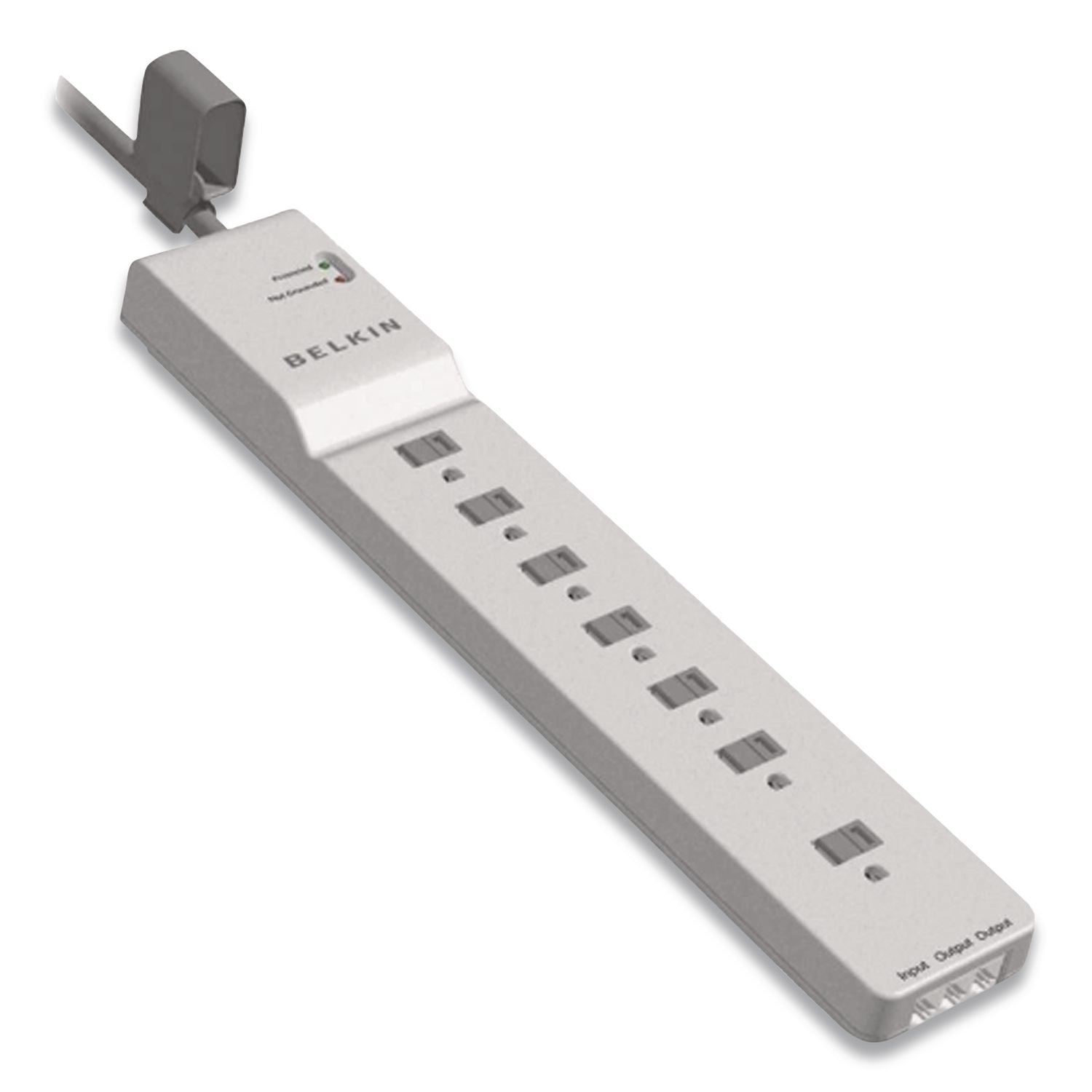 Home/Office Surge Protector, 7 AC Outlets, 12 ft Cord, 2,160 J, White