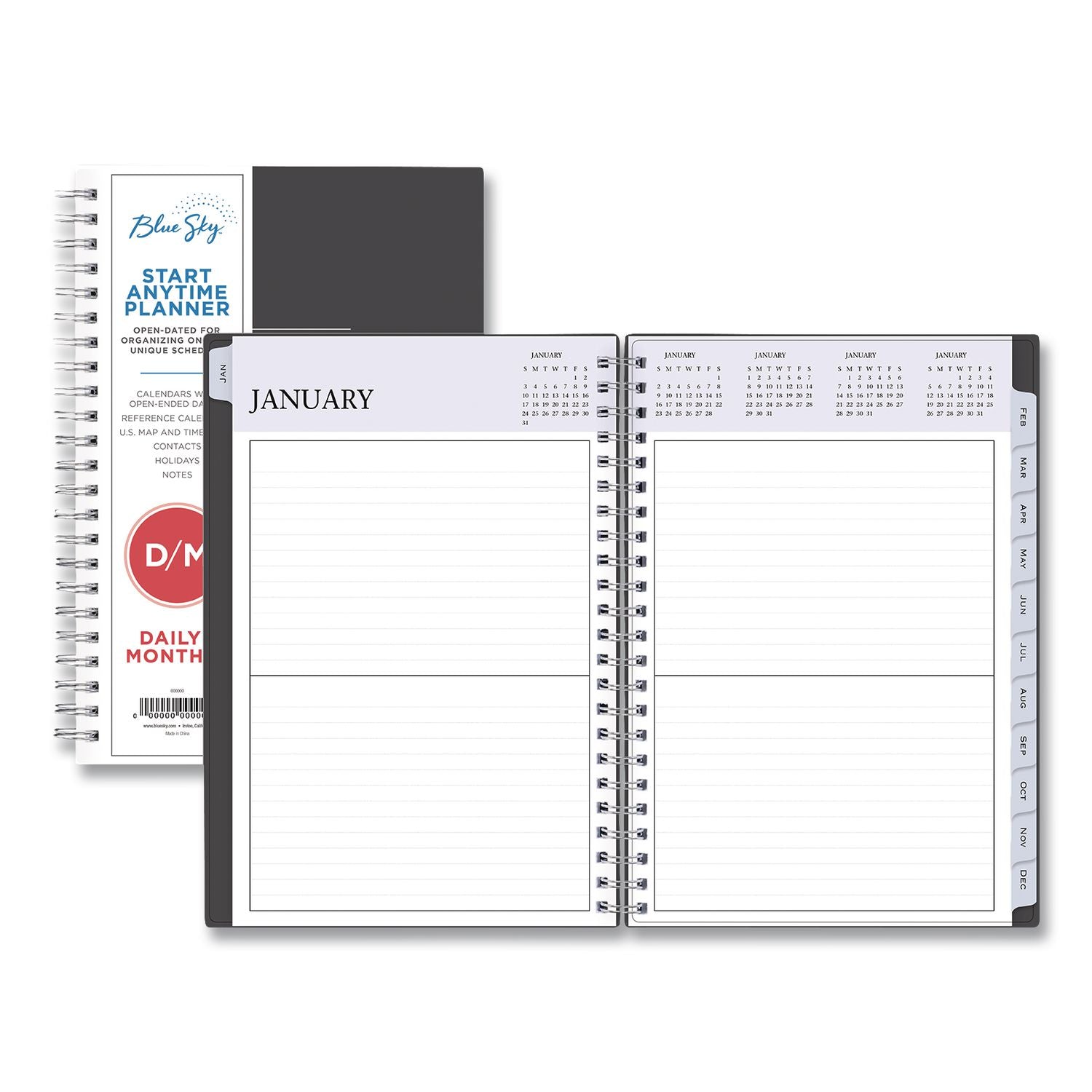 Passages Non-Dated Perpetual Daily Planner, 8.5 x 5.5, Black Cover, 60-Month (Jan to Dec): 2021 to 2025