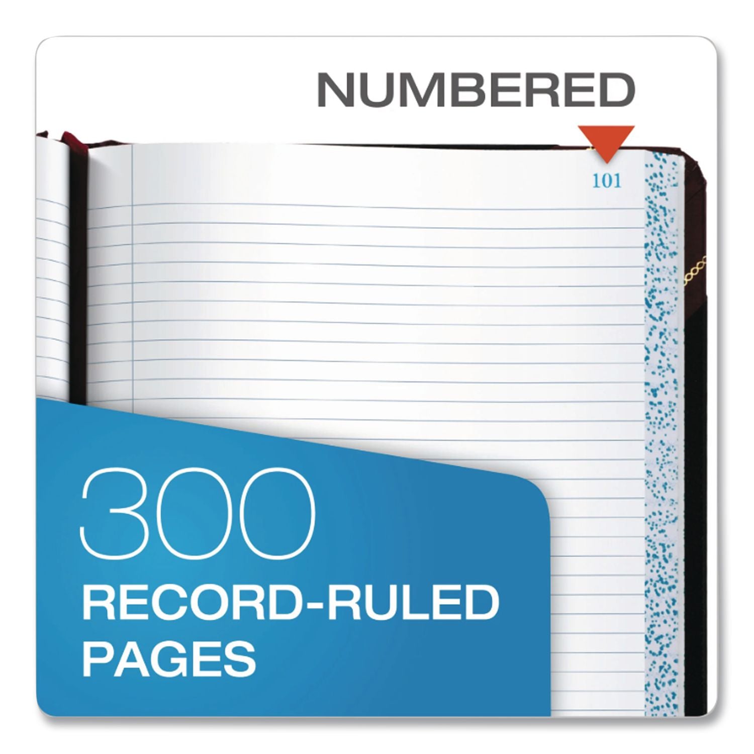 Account Record Book, Record-Style Rule, Black/Maroon/Gold Cover, 9.25 x 7.31 Sheets, 150 Sheets/Book
