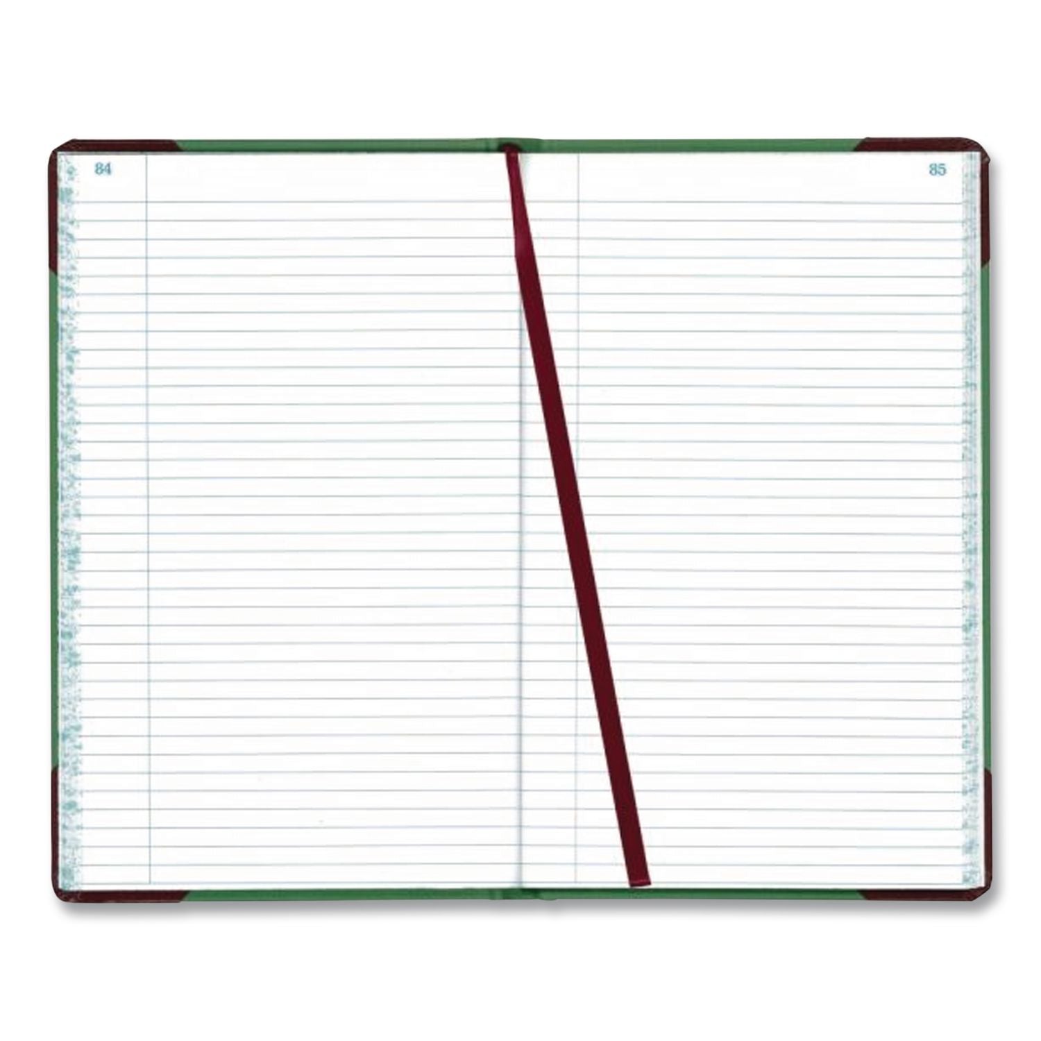 Account Record Book, Record-Style Rule, Green/Black/Red Cover, 12.13 x 7.44 Sheets, 300 Sheets/Book