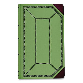 Account Record Book, Record-Style Rule, Green/Black/Red Cover, 12.13 x 7.44 Sheets, 300 Sheets/Book