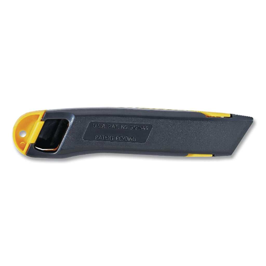 Plastic Light-Duty Utility Knife with Retractable Blade, 6" Plastic Handle, Yellow