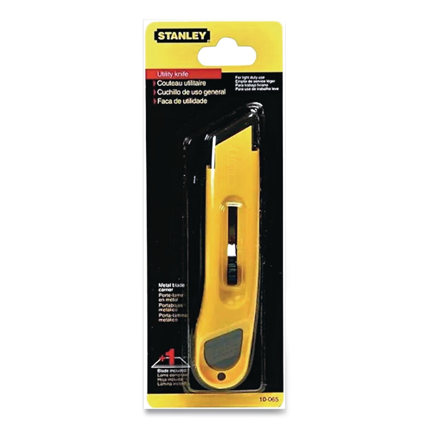Plastic Light-Duty Utility Knife with Retractable Blade, 6" Plastic Handle, Yellow
