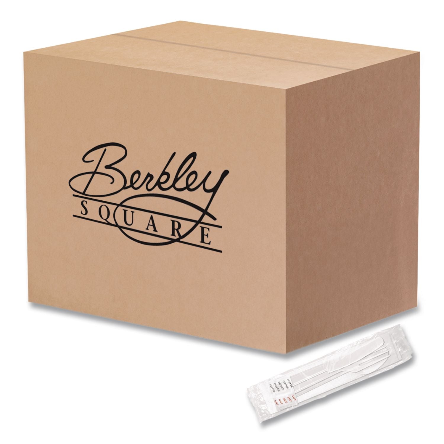 Medium Heavyweight Cutlery Kit, Plastic Fork/Spoon/Knife/Salt/Pepper/Napkin, White, 250/Carton