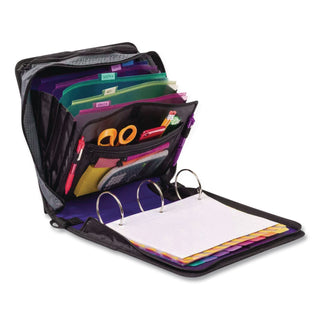 Large Capacity Zipper Binder, 3 Rings, 3" Capacity, 11 x 8.5, Purple