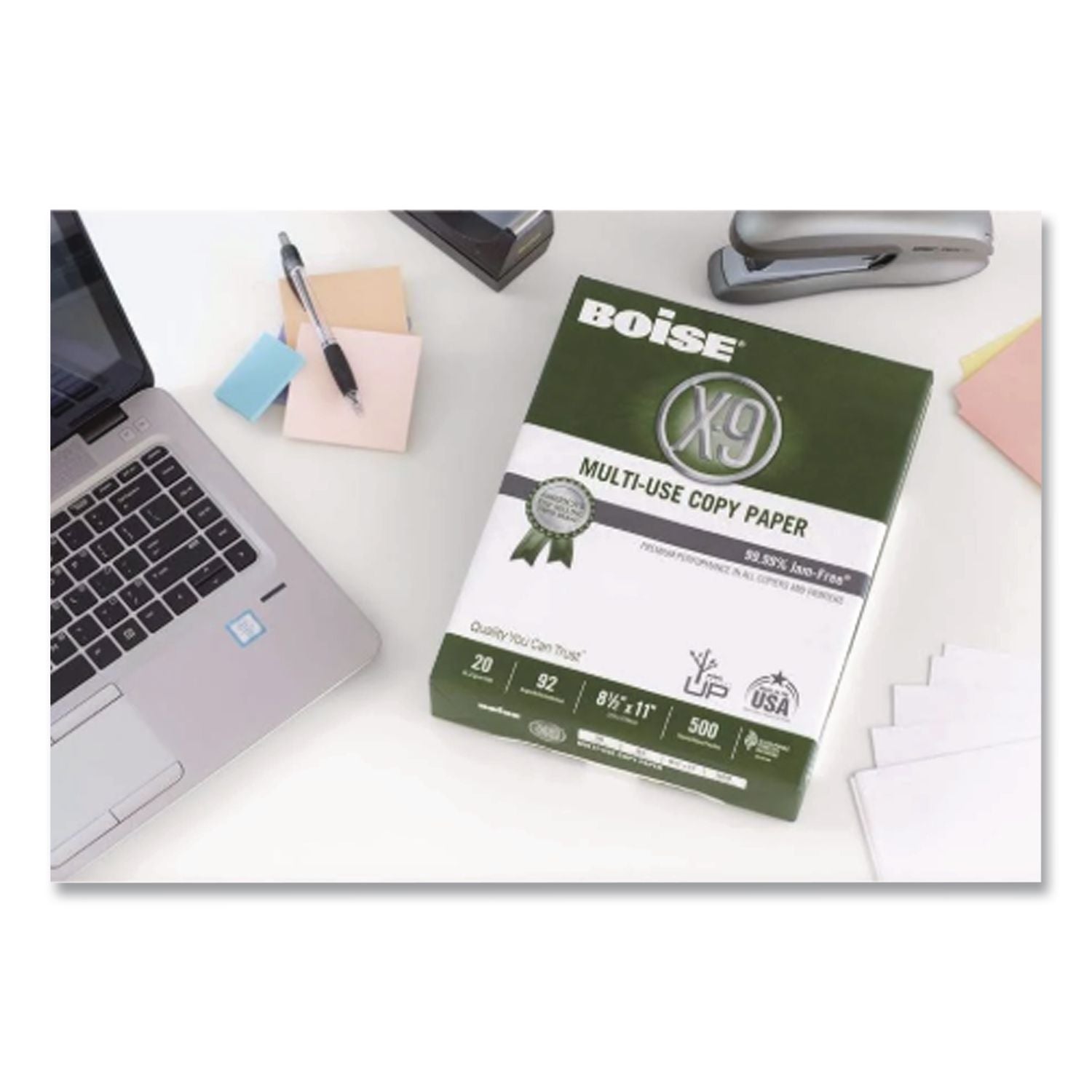 X-9 Multi-Use Copy Paper, 92 Bright, 20 lb Bond Weight, 8.5 x 11, White, 500 Sheets/Ream, 5 Reams/Carton