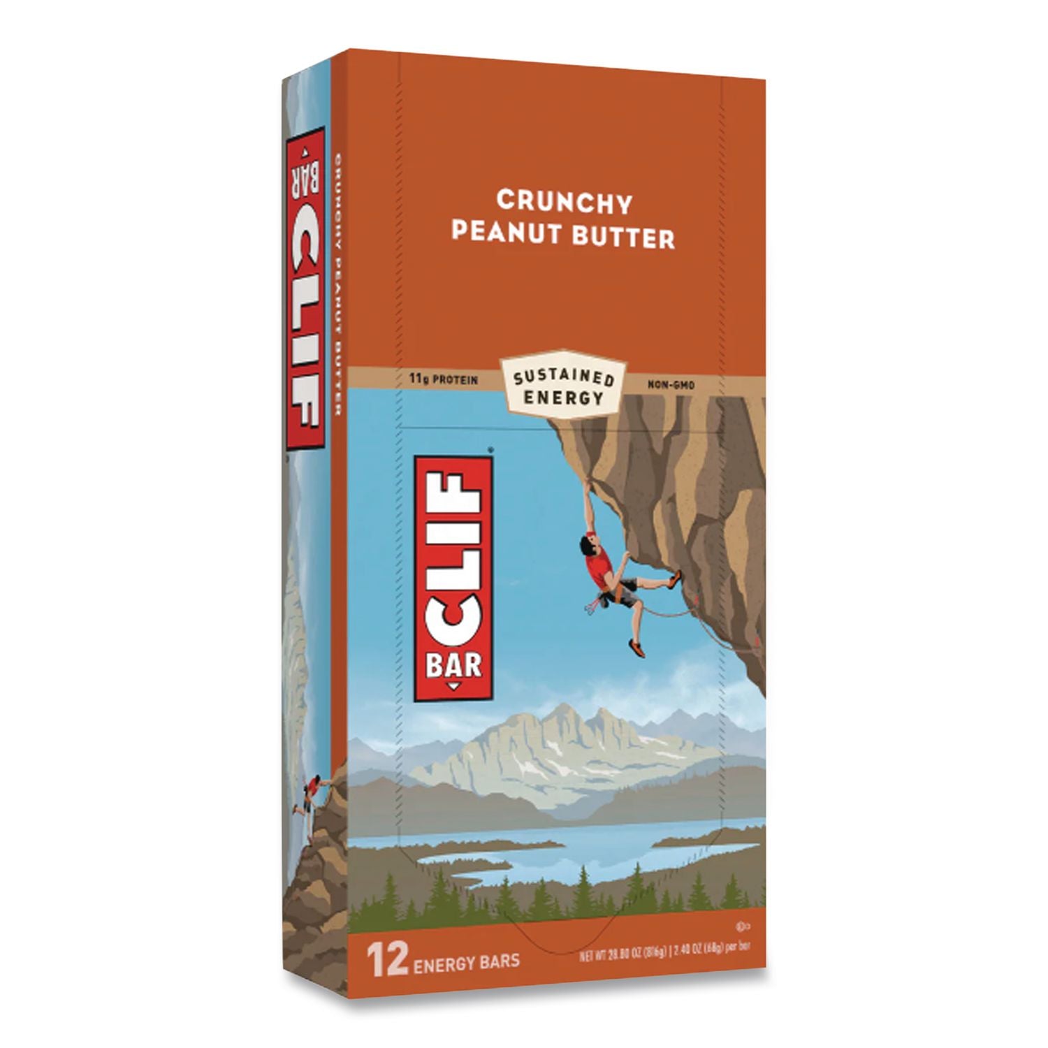 Energy Bar, Crunchy Peanut Butter, 2.4 oz, 12/Box
