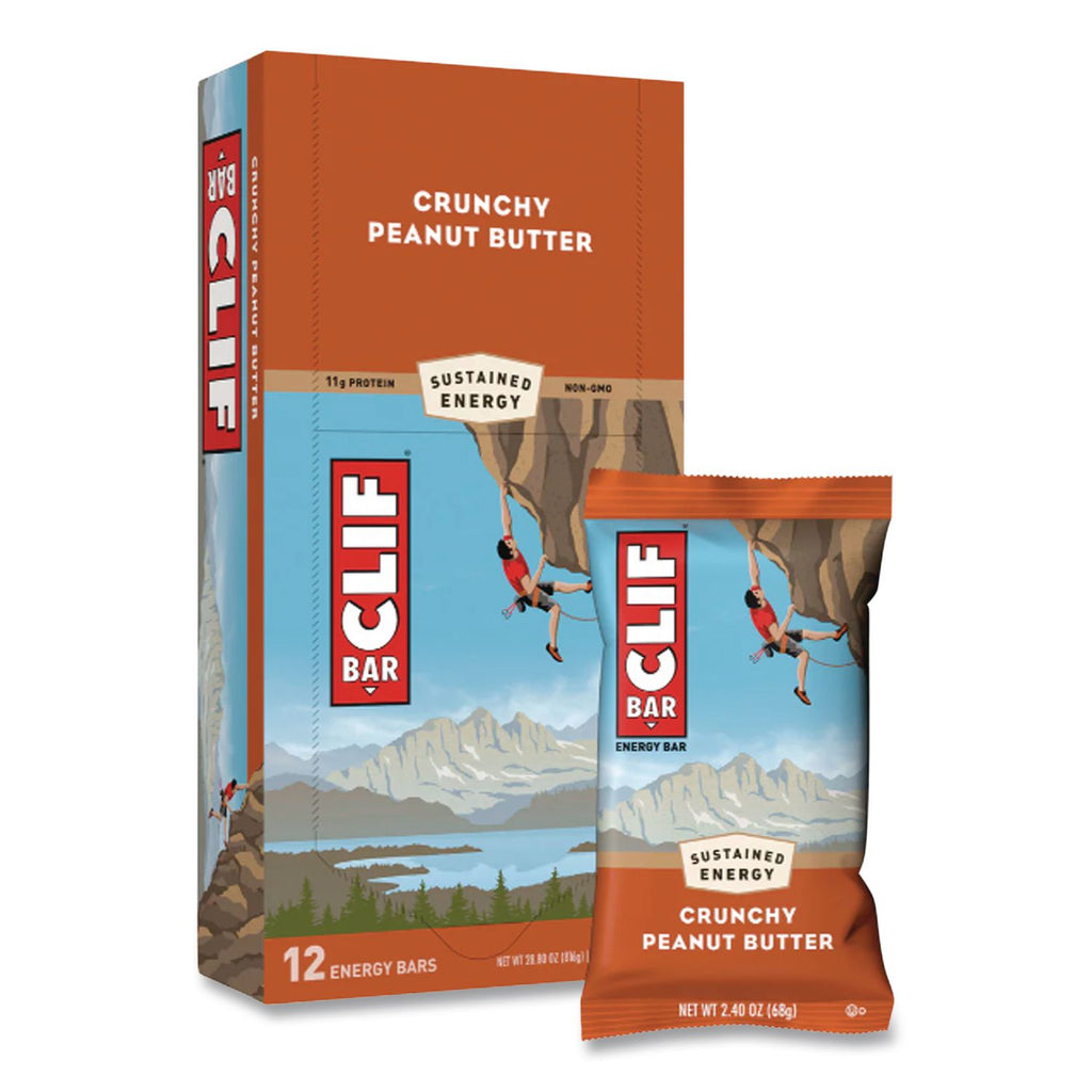 Energy Bar, Crunchy Peanut Butter, 2.4 oz, 12/Box
