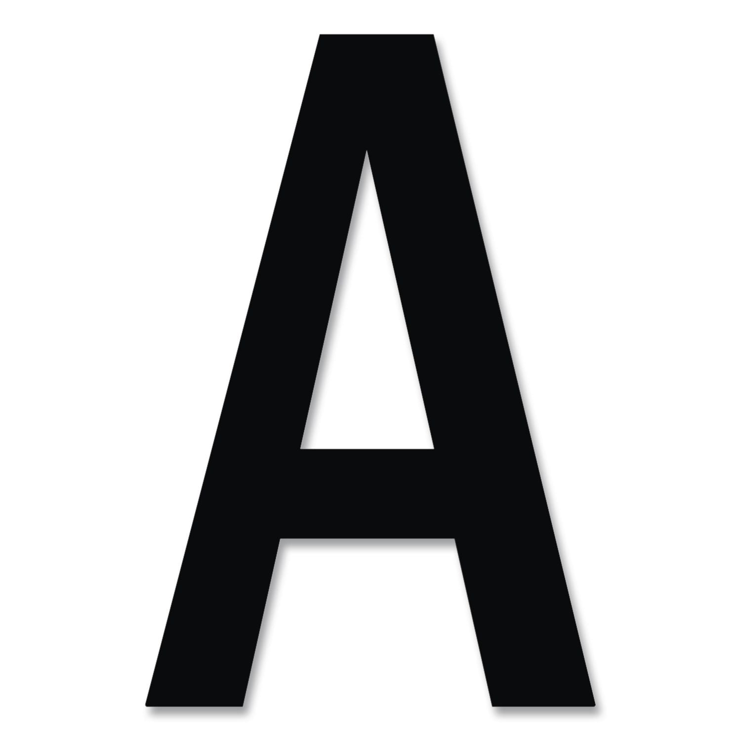 Press-On Vinyl Letters and Numbers, Self Adhesive, Black, 1.5"h, 37 Letters and Numbers