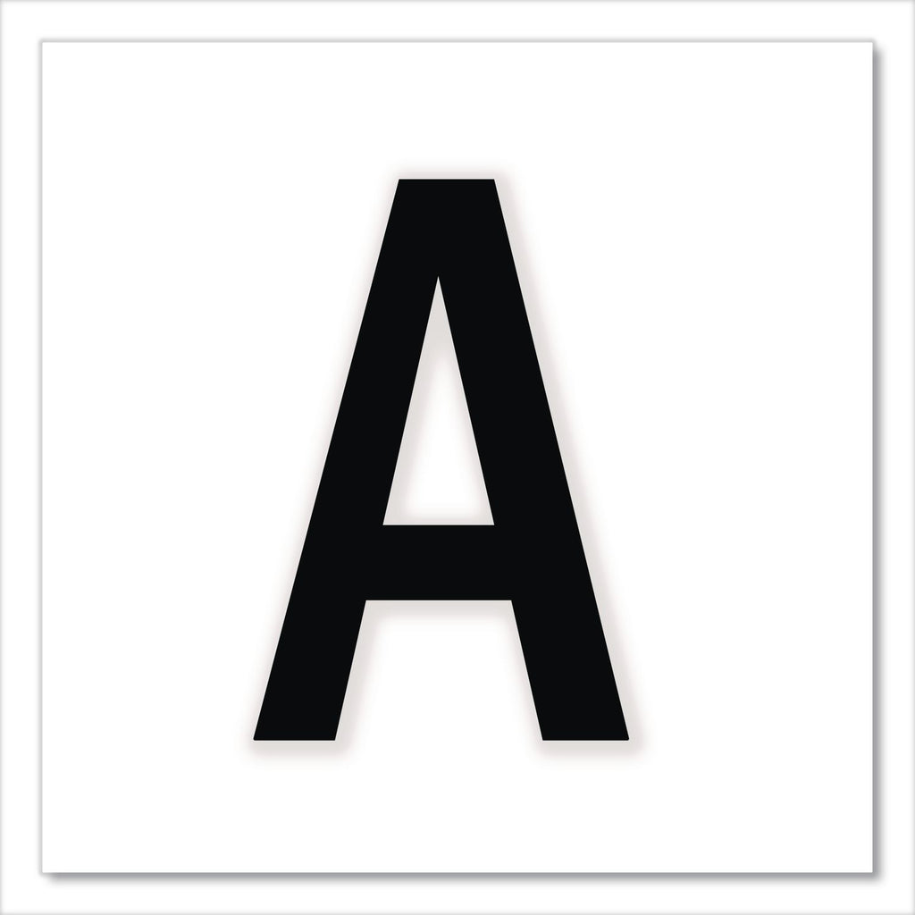 Press-On Vinyl Uppercase Letters, Self Adhesive, Black, 4"h, 58/Pack
