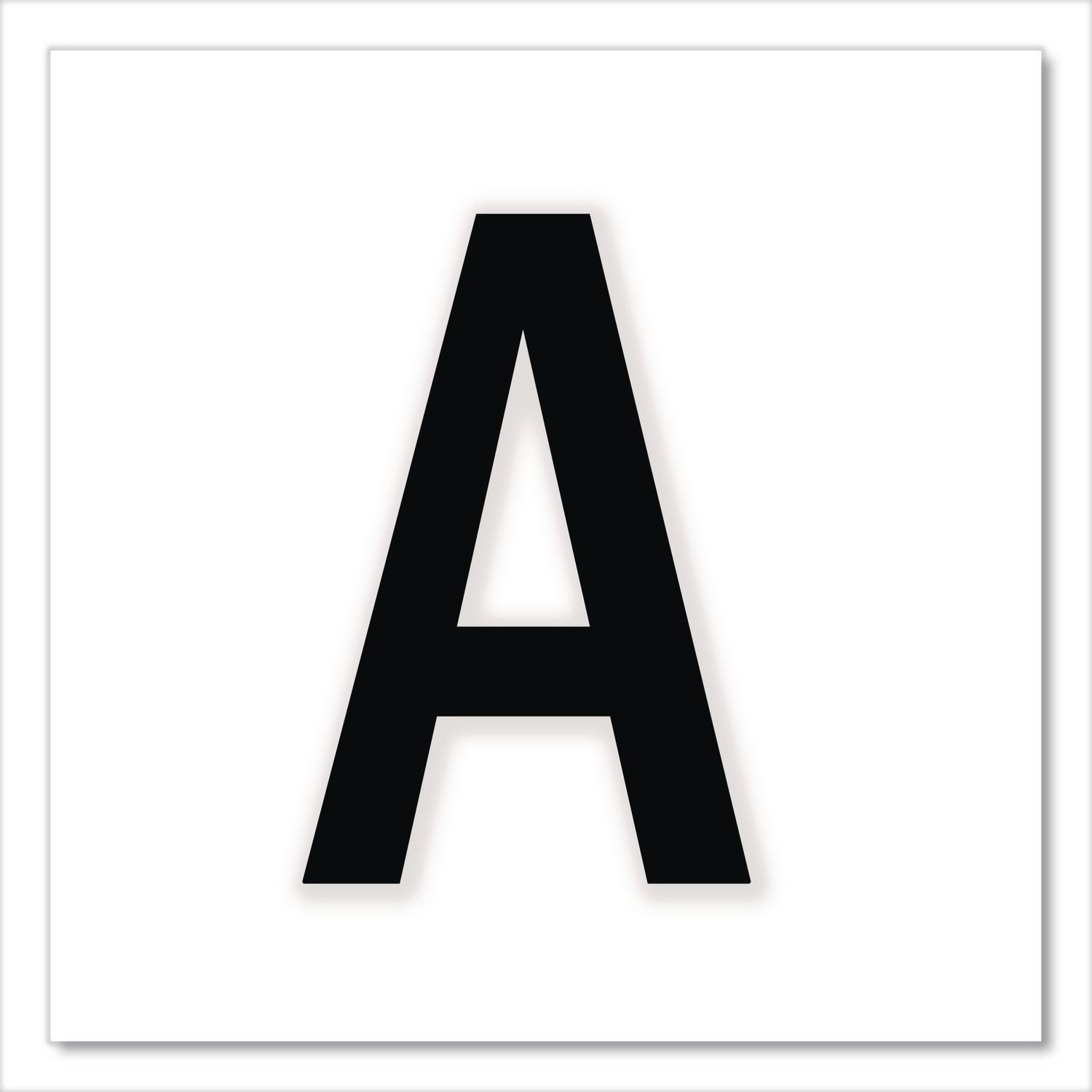 Press-On Vinyl Uppercase Letters, Self Adhesive, Black, 4"h, 58/Pack