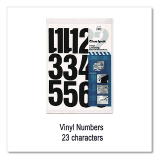 Press-On Vinyl Numbers, Self Adhesive, Black, 4"h, 23/Pack