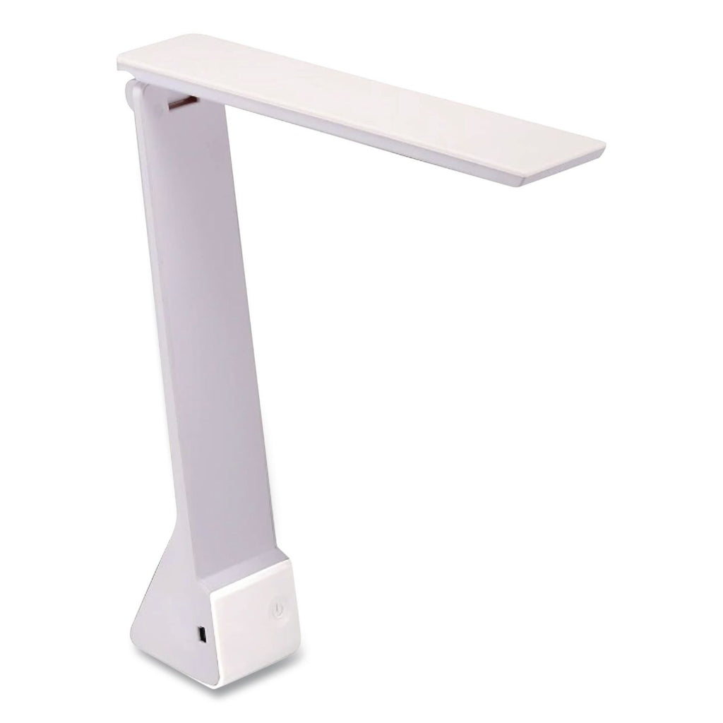 Konnect Rechargeable Folding LED Desk Lamp, 2.52w x 2.13d x 11.02h, Gray/White