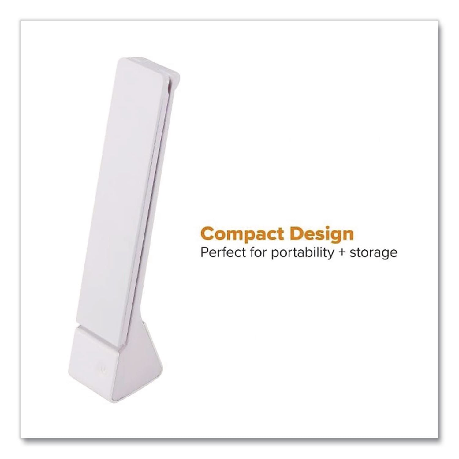 Konnect Rechargeable Folding LED Desk Lamp, 2.52w x 2.13d x 11.02h, Gray/White