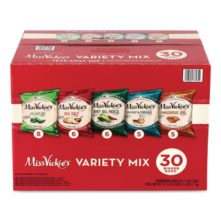 Kettle Cooked Chips Variety Mix, Four Assorted Flavors, 1.38 oz Bags, 30 Bags/Carton, Ships in 1-3 Business Days