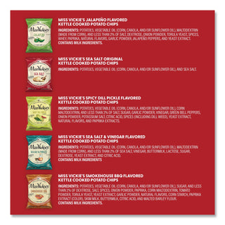 Kettle Cooked Chips Variety Mix, Four Assorted Flavors, 1.38 oz Bags, 30 Bags/Carton, Ships in 1-3 Business Days