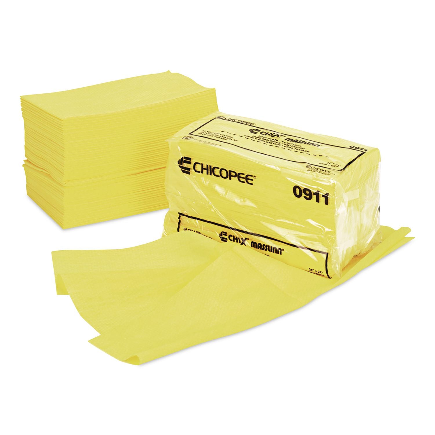 Masslinn Dust Cloths, 1-Ply, 24 x 24, Unscented, Yellow, 30/Bag, 5 Bags/Carton