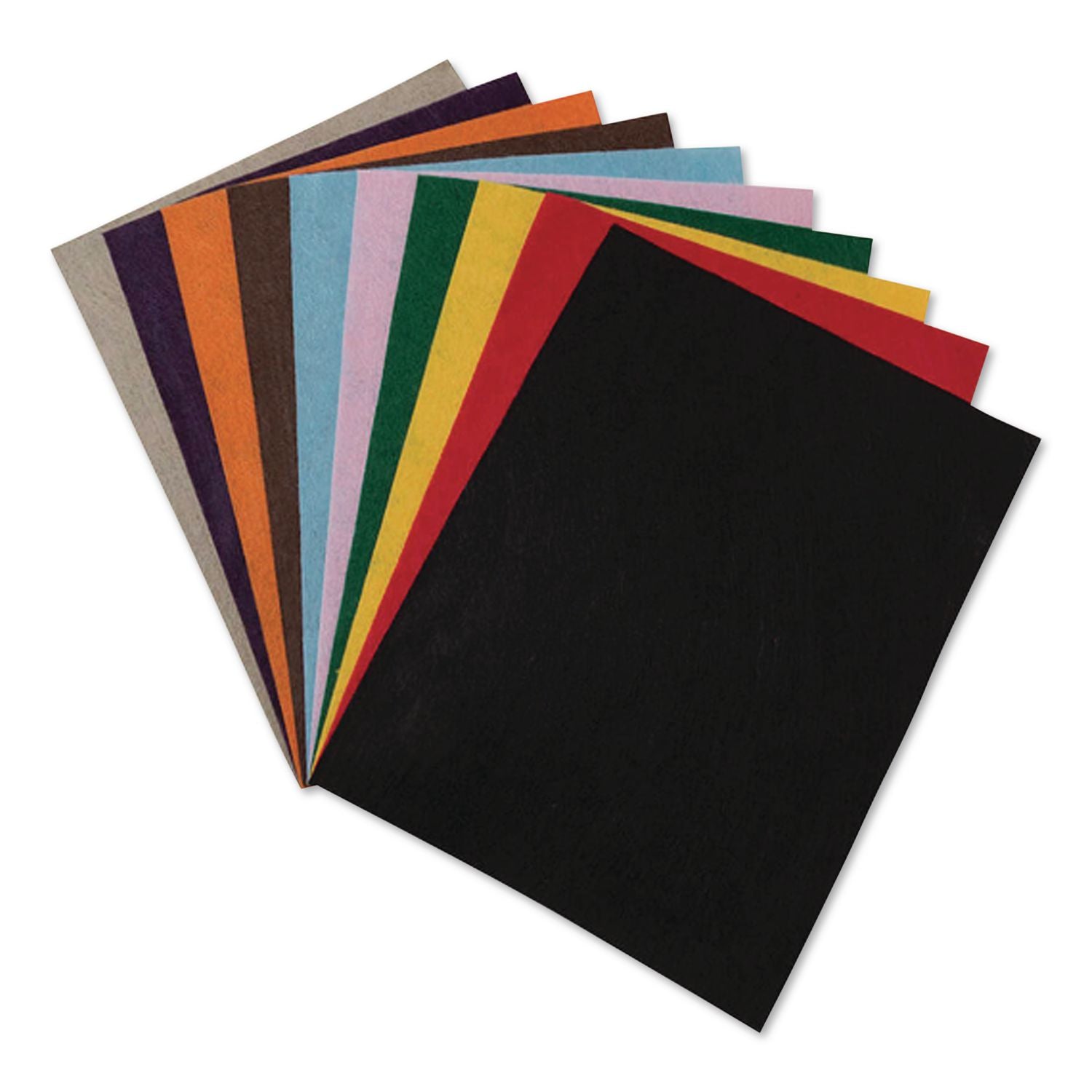 Felt Sheet Pack, Rectangular, 9 x 12, Assorted Colors, 12/Pack