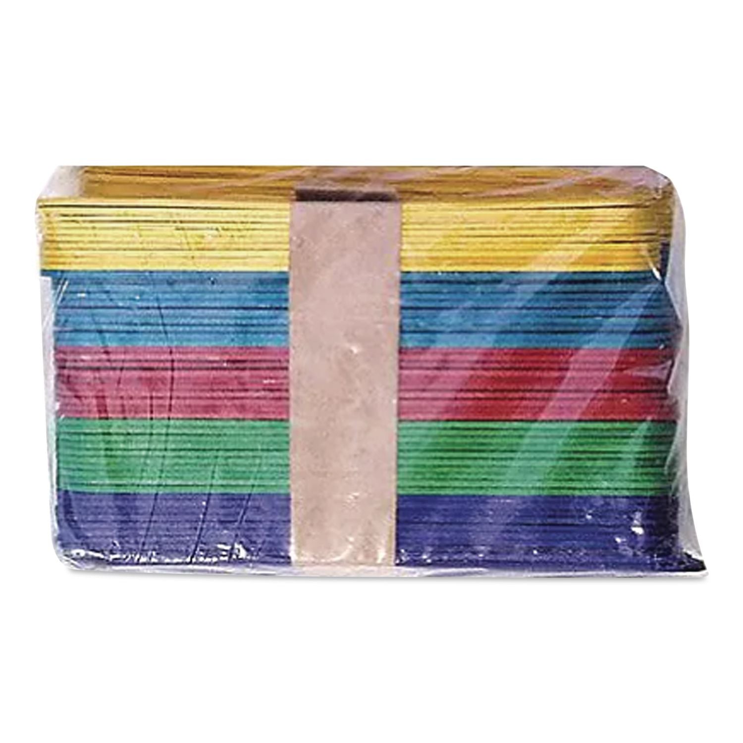 Colored Wood Craft Sticks, 6" x 0.75", Assorted, 500/Box